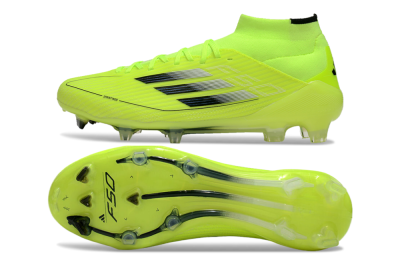 Adidas F50 Elite Mid FG High-Tops Football Boots - Yellow/Blue/White