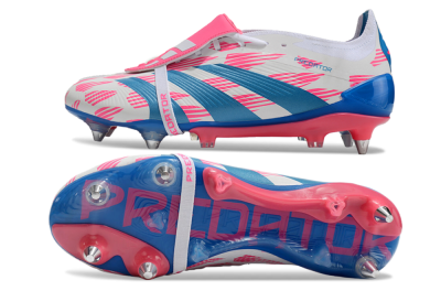 Adidas Predator Elite Foldover Tongue SG Low-Tops Football Boots - White/Pink/Blue