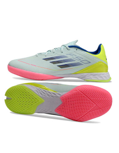 Adidas F50 Elite IC Low-Tops Football Shoes - Jade/Blue/Yellow