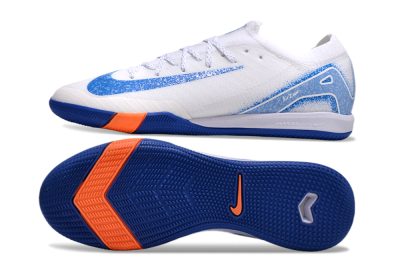 Nike Air Zoom Mercurial Vapor 16 Elite IC Low-Tops Football Shoes - White/Blue/Orange