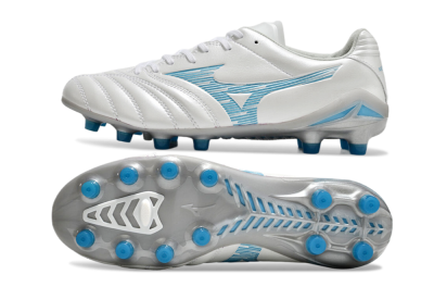 Mizuno Morelia Neo 4 FG Low-Tops Football Boots - White/Blue/Silver