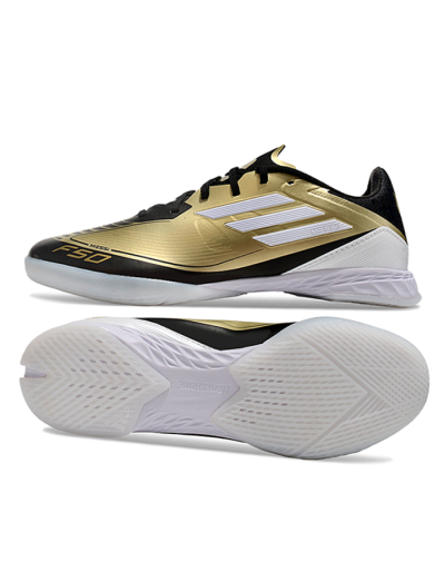 Adidas F50 Elite Messi IC Low-Tops Football Shoes - Gold/White/Black