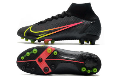 Nike Mercurial Superfly 8 Elite AG High-Tops Football Boots - Black/Yellow/Pink