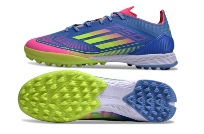 Adidas F50 Elite TF Low-Tops Football Shoes - Blue/Pink/Yellow