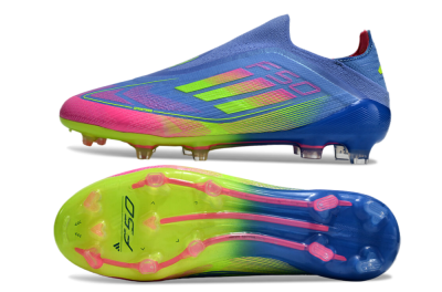 Adidas F50 Elite FG Low-Tops Football Boots - Blue/Pink/Yellow