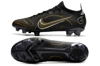 ike Mercurial Vapor 14 Elite FG Low-Tops Football Boots - Black/Gold/Silver