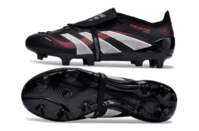 Adidas Predator Elite Foldover Tongue 2025 Stealth Victory FG Low-Tops Football Boots - Black/White/Red