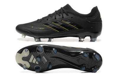Adidas Copa Pure 2+ FG Low-Tops Football Boots - Black/Gold/Blue