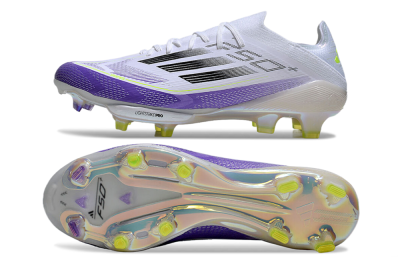 Adidas F50+ Elite Lightstrike Pro FG Low-Tops Football Boots - White/Black/Purple