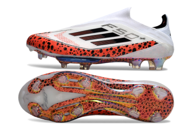 Adidas F50+ Lightstrike Pro Laceless FG Low-Tops Football Boots - White/Leopard/Black