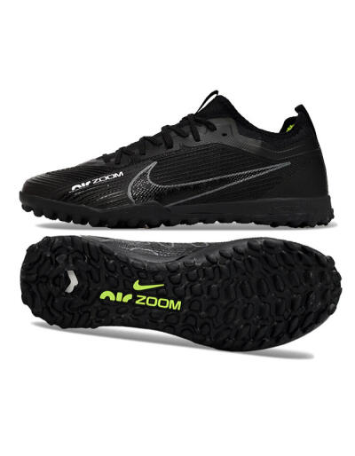 Nike Air Zoom Mercurial Vapor 15 Pro TF Low-Tops Football Shoes - Black/Grey/Yellow