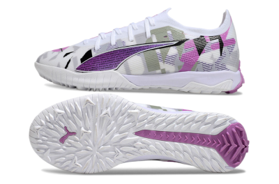 Puma Ultra Ultimate TF Low-Tops Football Shoes - White/Purple/Black