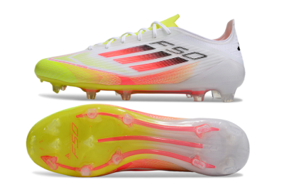 Adidas F50 Elite FG Low-Tops Football Boots - White/Yellow/Red