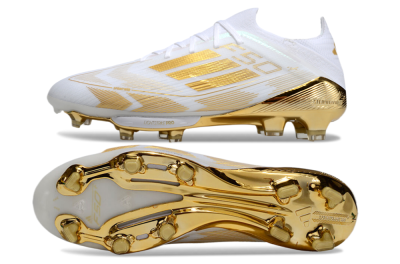 Adidas F50+ Elite Lightstrike Pro FG Low-Tops Football Boots - White/Gold