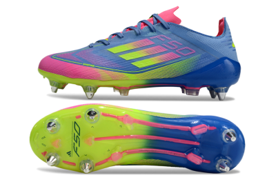 Adidas F50 Elite SG Low-Tops Football Boots - Blue/Pink/Yellow