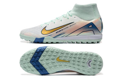 Nike Air Zoom Mercurial Superfly 10 Elite TF High-Tops Football Shoes - Jade/Gold/Red