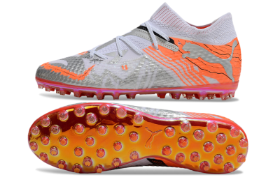 Puma Future Ultimate MG Low-Tops Football Boots - Silver/White/Orange