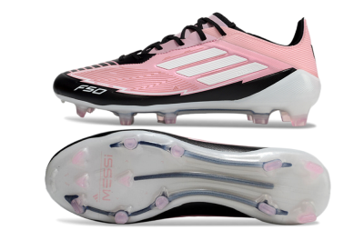 Messi x Adidas F50 Elite FG Low-Tops Football Boots - Pink/Black/White