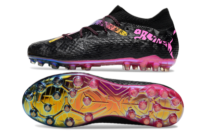 Puma Future Ultimate MG Low-Tops Football Boots - Black/Pink/Yellow