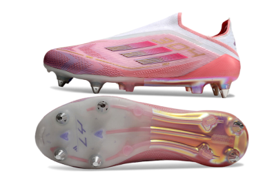Adidas F50 304 Elite Laceless SG Low-Tops Football Boots - Pink/White/Gold
