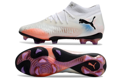 Puma Future 8 Ultimate FG Low-Tops Football Boots - White/Pink/Blue