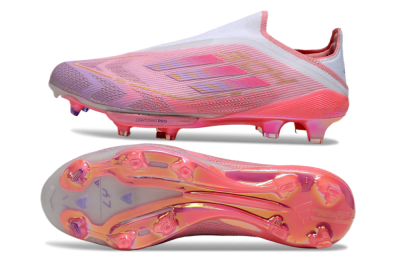 Adidas F50+ Lightstrike Elite Laceless 304 FG Low-Tops Football Boots - Pink/Purple/Gold