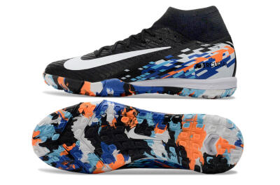 Nike Air Zoom Mercurial Superfly 10 Elite TF High-Tops Football Shoes - Black/Blue/Orange