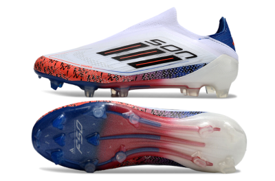 Adidas F50 Elite Laceless FG Low-Tops Football Boots - White/Red/Blue