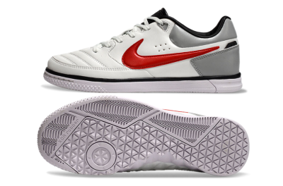 Nike Street Gato IC Low-Tops Football Shoes - White/Red/Silver