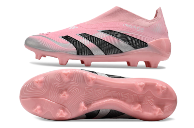 Adidas Predator Elite 25 Laceless FG Low-Tops Football Boots - Pink/Black/Silver