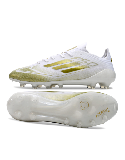 Adidas F50 Elite AG Low-Tops Football Boots - White/Gold