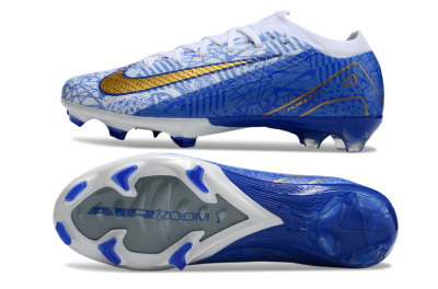 Nike Air Zoom Mercurial Vapor 16 Elite FG Low-Tops Football Boots - White/Blue/Gold