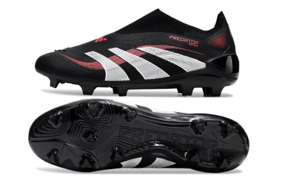 Adidas Predator Elite Laceless FG Low-Tops Football Boots - Black/Red/White