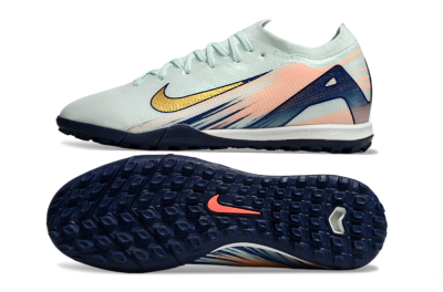 Nike Air Zoom Mercurial Vapor 16 Elite TF Low-Tops Football Shoes - Jade/Gold/Blue