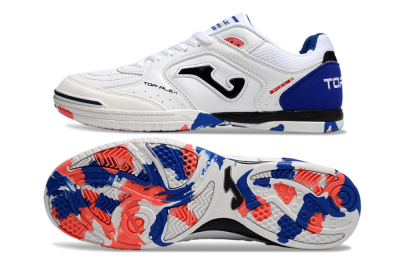 Joma Top Flex IC Low-Tops Football Shoes - White/Red/Blue