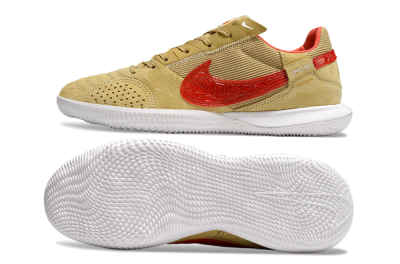 Nike Street Gato IC Low-Tops Football Shoes - Khaki/Red/White