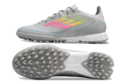 Adidas F50 Pro TF Low-Tops Football Shoes - Grey/Gold/Pink
