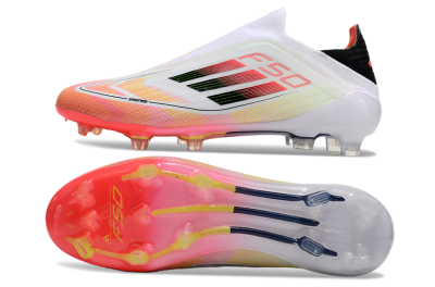 Adidas F50 Elite Laceless FG Low-Tops Football Boots - White/Red/Yellow