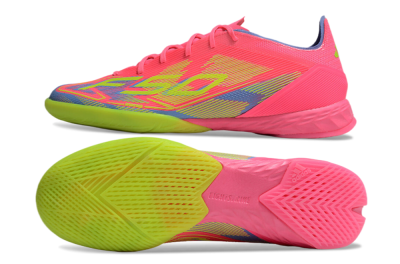 Adidas F50 Pro IC Low-Tops Football Shoes - Pink/Yellow/Blue
