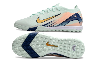 Nike Air Zoom Mercurial Vapor 16 Elite TF Low-Tops Football Shoes - Jade/Gold/Blue