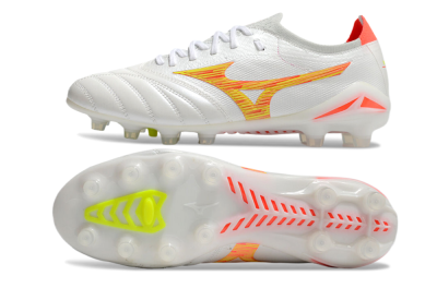 Mizuno Morelia Neo 4 FG Low-Tops Football Boots - White/Red/Yellow