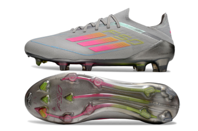 Adidas F50 Elite FG Low-Tops Football Boots - Grey/Pink/Yellow