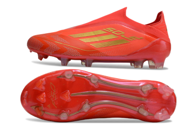 Adidas F50 Elite Laceless FG Low-Tops Football Boots - Red/Gold