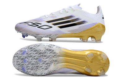 Adidas F50 Elite FG Low-Tops Football Boots - White/Black/Yellow