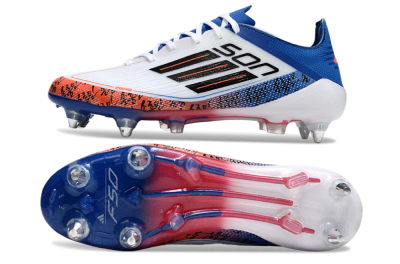 Adidas F50 Elite SG Low-Tops Football Boots - White/Black/Red/Blue