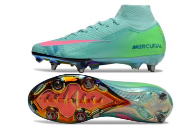 Nike Air Zoom Mercurial Superfly 10 Elite SG High-Tops Football Boots - Jade/Pink/Gold