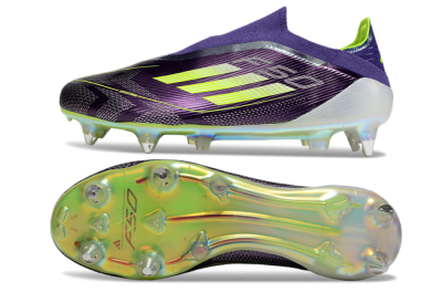 Adidas F50 Elite Laceless SG Low-Tops Football Boots - Purple/Yellow/White