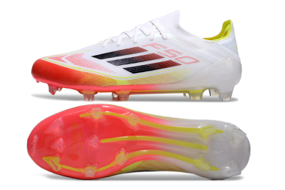Adidas F50 Elite FG Low-Tops Football Boots - White/Red/Yellow