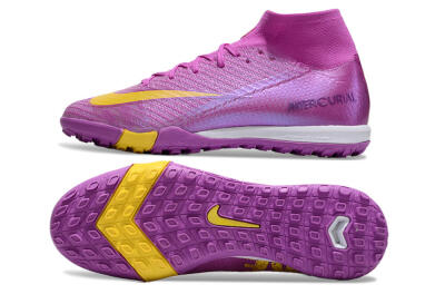 Nike Air Zoom Mercurial Superfly 10 Elite TF High-Tops Football Shoes - Purple/Yellow/White