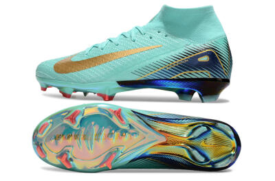 Nike Air Zoom Mercurial Superfly 10 Elite FG High-Tops Football Boots - Jade/Gold/Blue